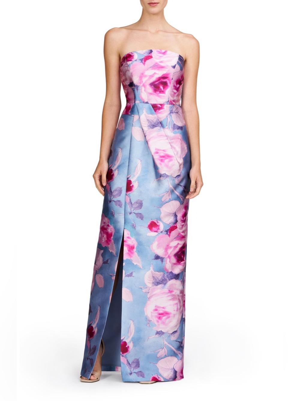 NEW Kay Unger Lucienne Floral Strapless Gown, Size 10